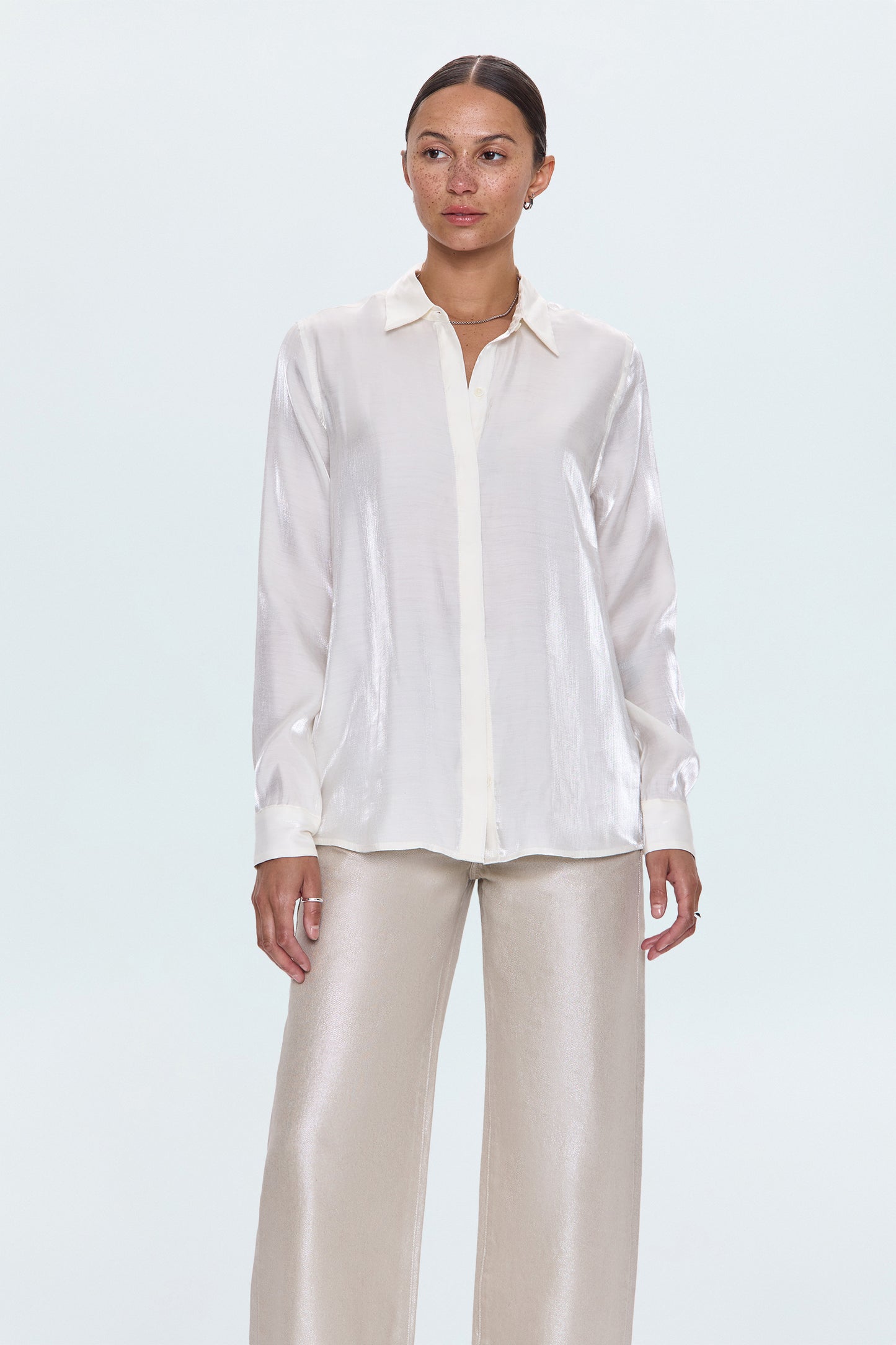 Tilda Long Sleeve Button Up - Ecru