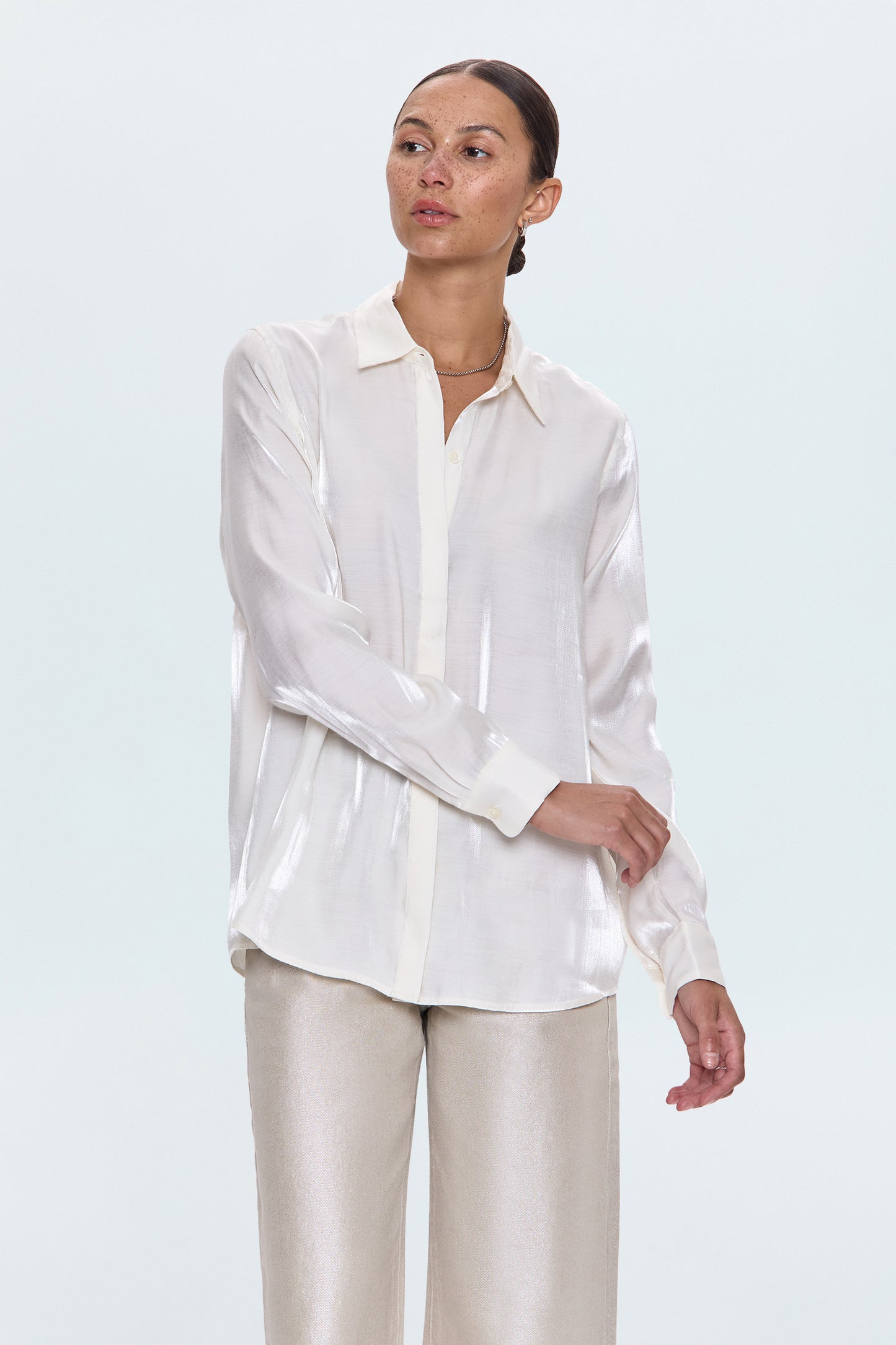 Tilda Long Sleeve Button Up - Ecru