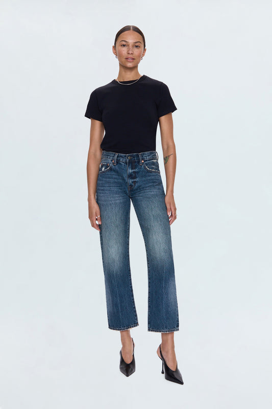 PETITE Lexi Mid Rise Bowed Straight Jean - Artisan