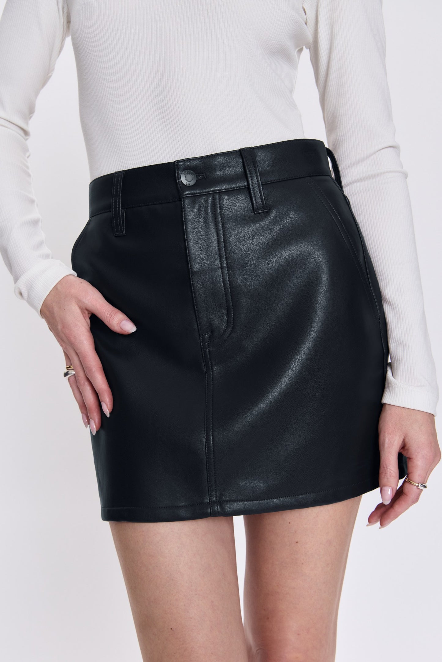Skye Utility High Rise Mini Skirt - Slate Black