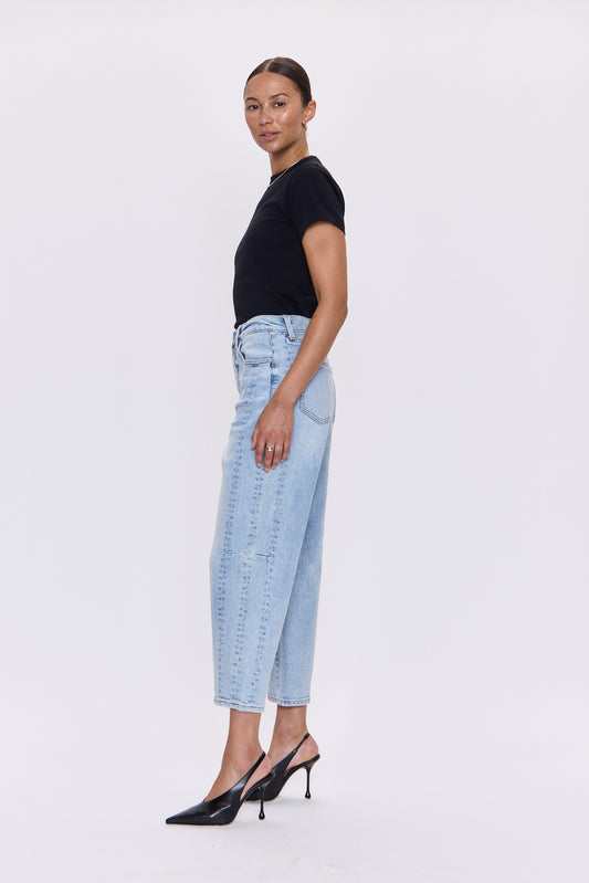 Eli High Rise Barrel Jean - Sun-kissed