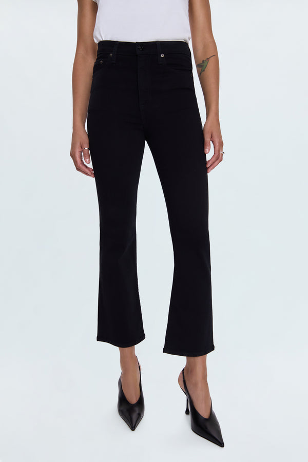 Lennon High Rise Crop Boot Jean - Noir