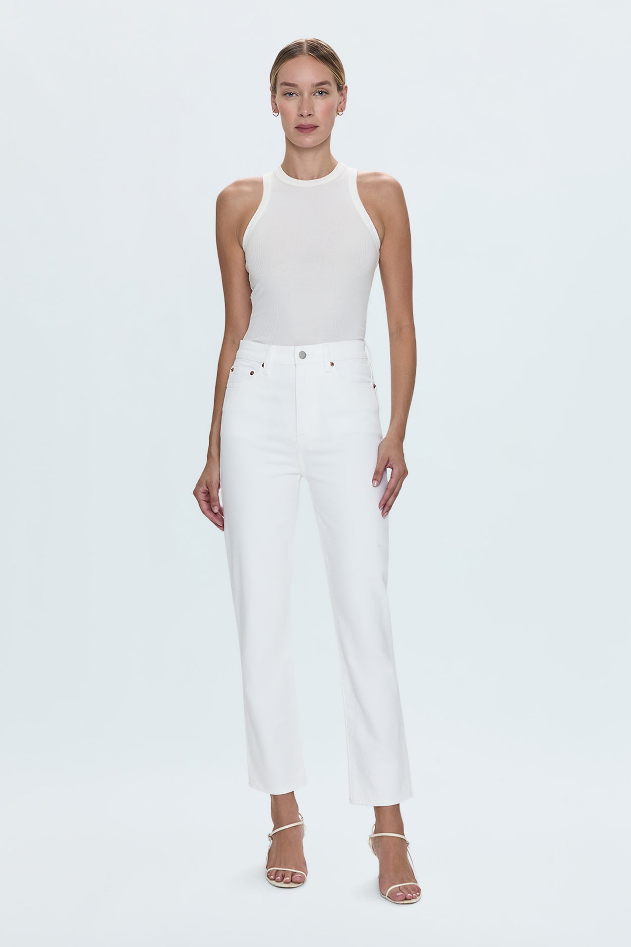Bri High Rise Slim Straight Jean - Antique White