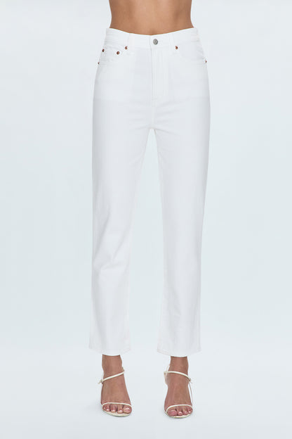 Bri High Rise Slim Straight Jean - Antique White