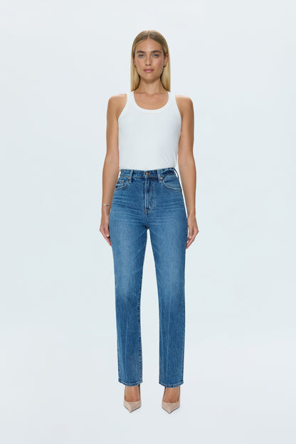 Cassie Super High Rise Straight Jean - Palladium