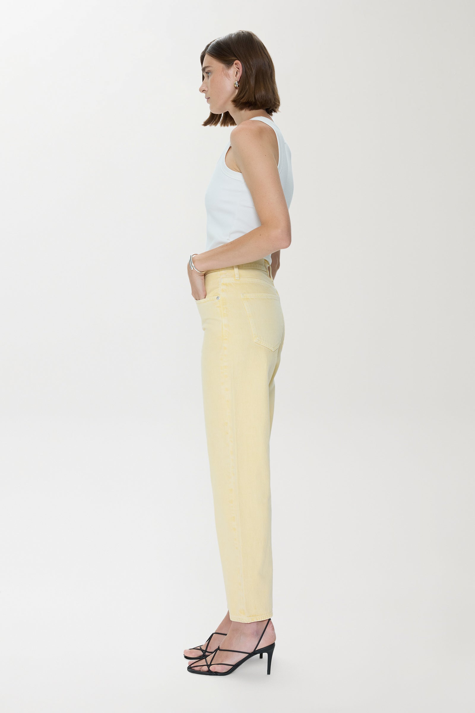 Pistola Lexi Mid Rise Bowed Straight Jean - Day Glow mid rise straight jeans