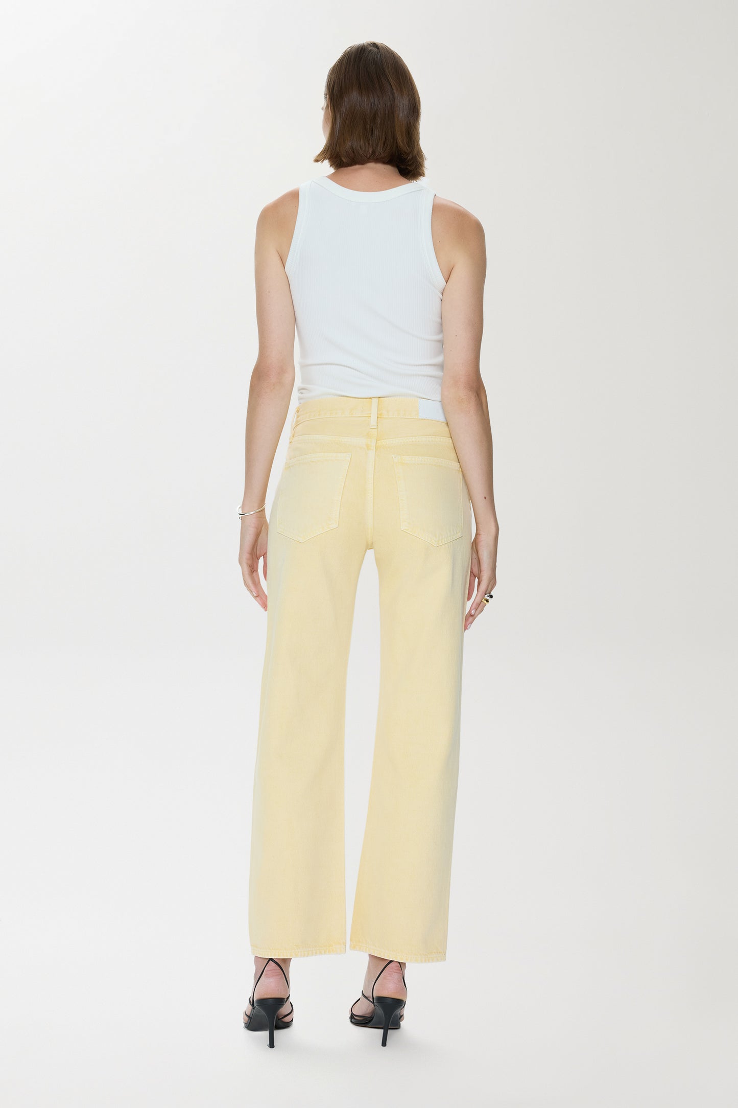 Pistola Lexi Mid Rise Bowed Straight Jean - Day Glow mid rise straight jeans