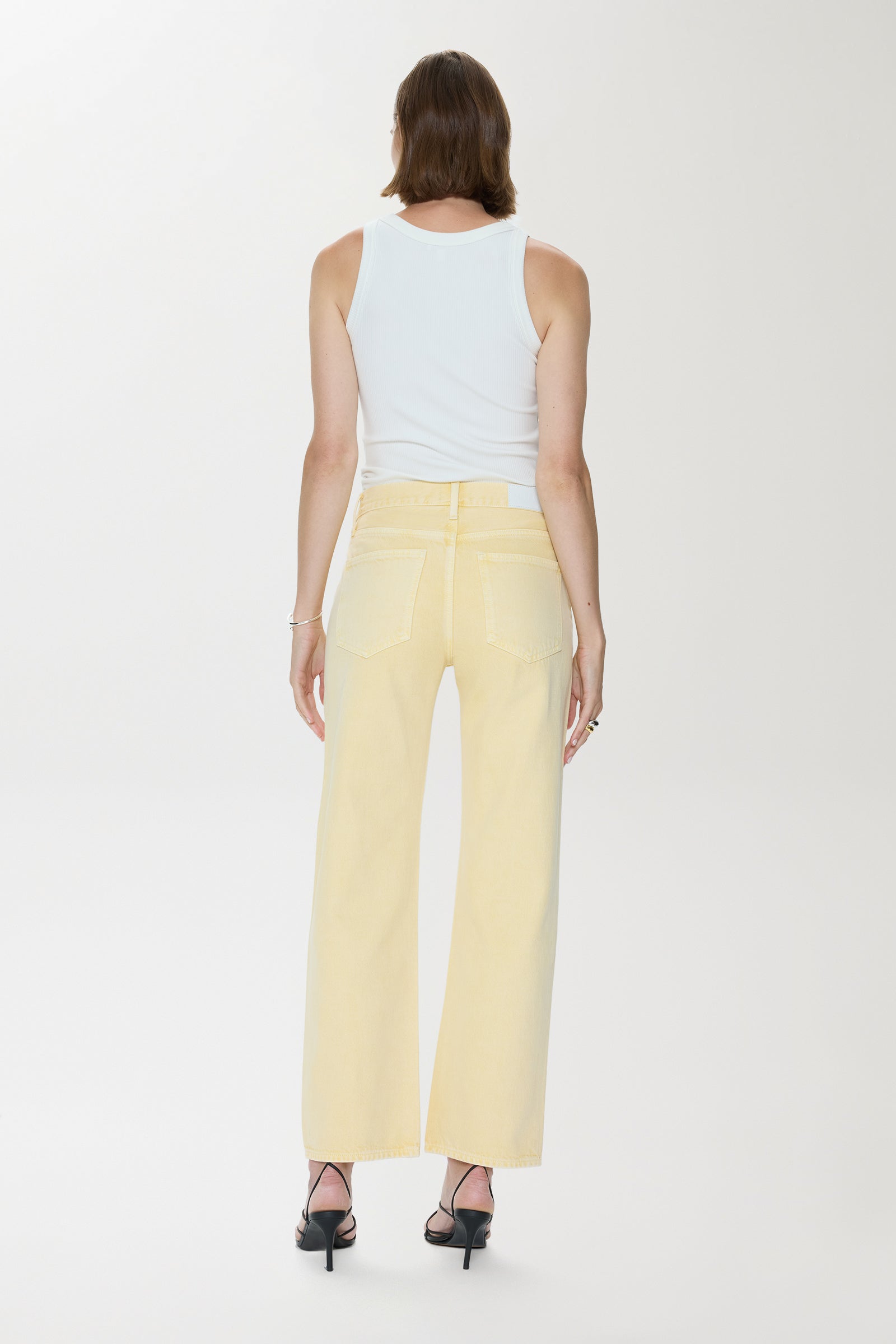 Pistola Lexi Mid Rise Bowed Straight Jean - Day Glow mid rise straight jeans