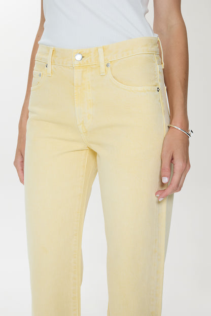 Pistola Lexi Mid Rise Bowed Straight Jean - Day Glow mid rise straight jeans