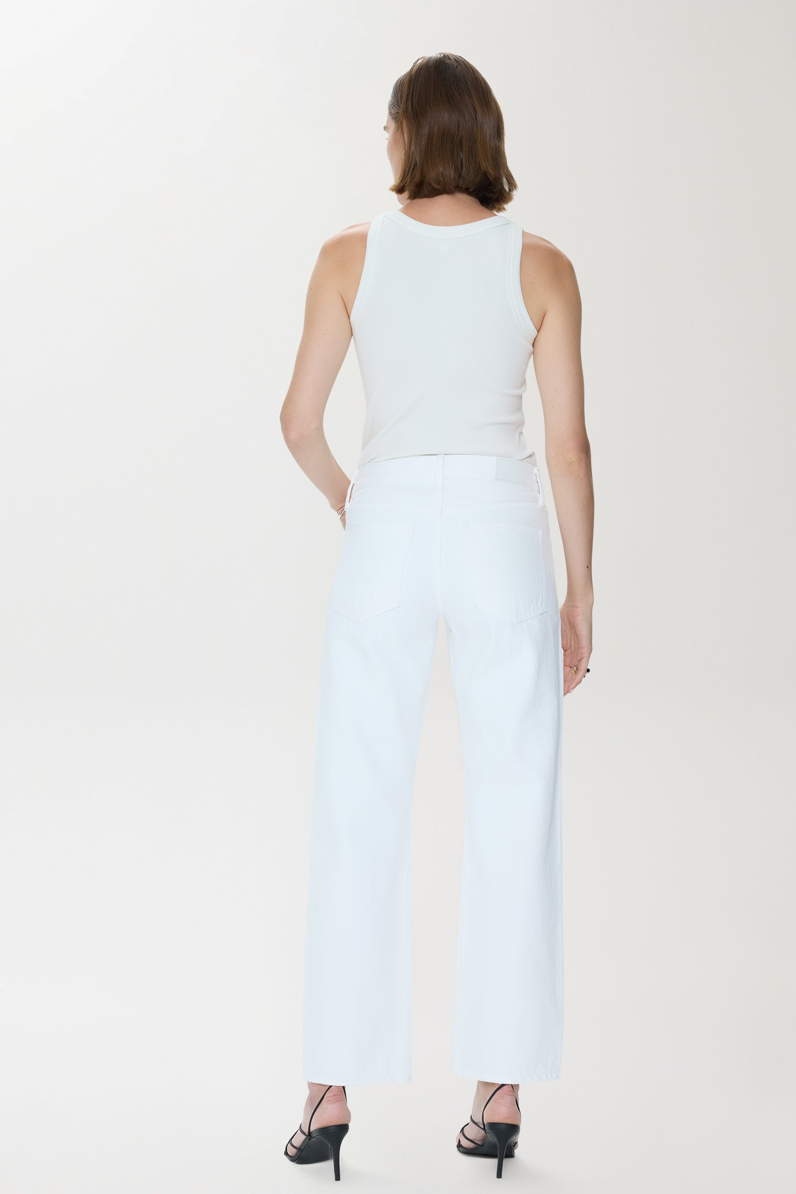 Lexi Mid Rise Bowed Straight Jean - Vivid White – Pistola Denim