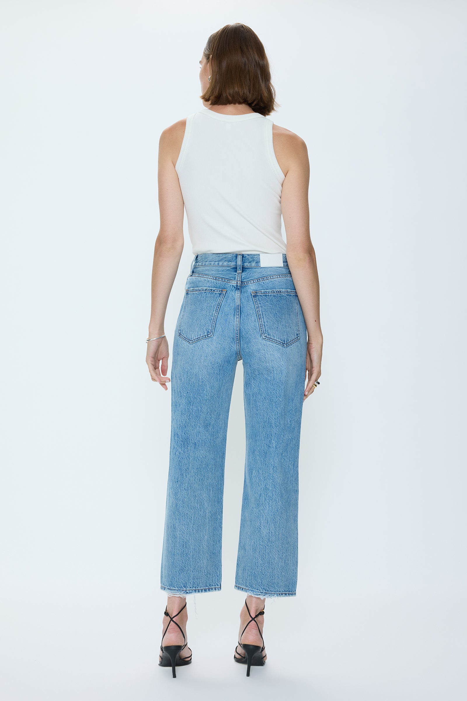 Pistola Cassie Crop Super High Rise Straight - Care Free high rise straight jeans