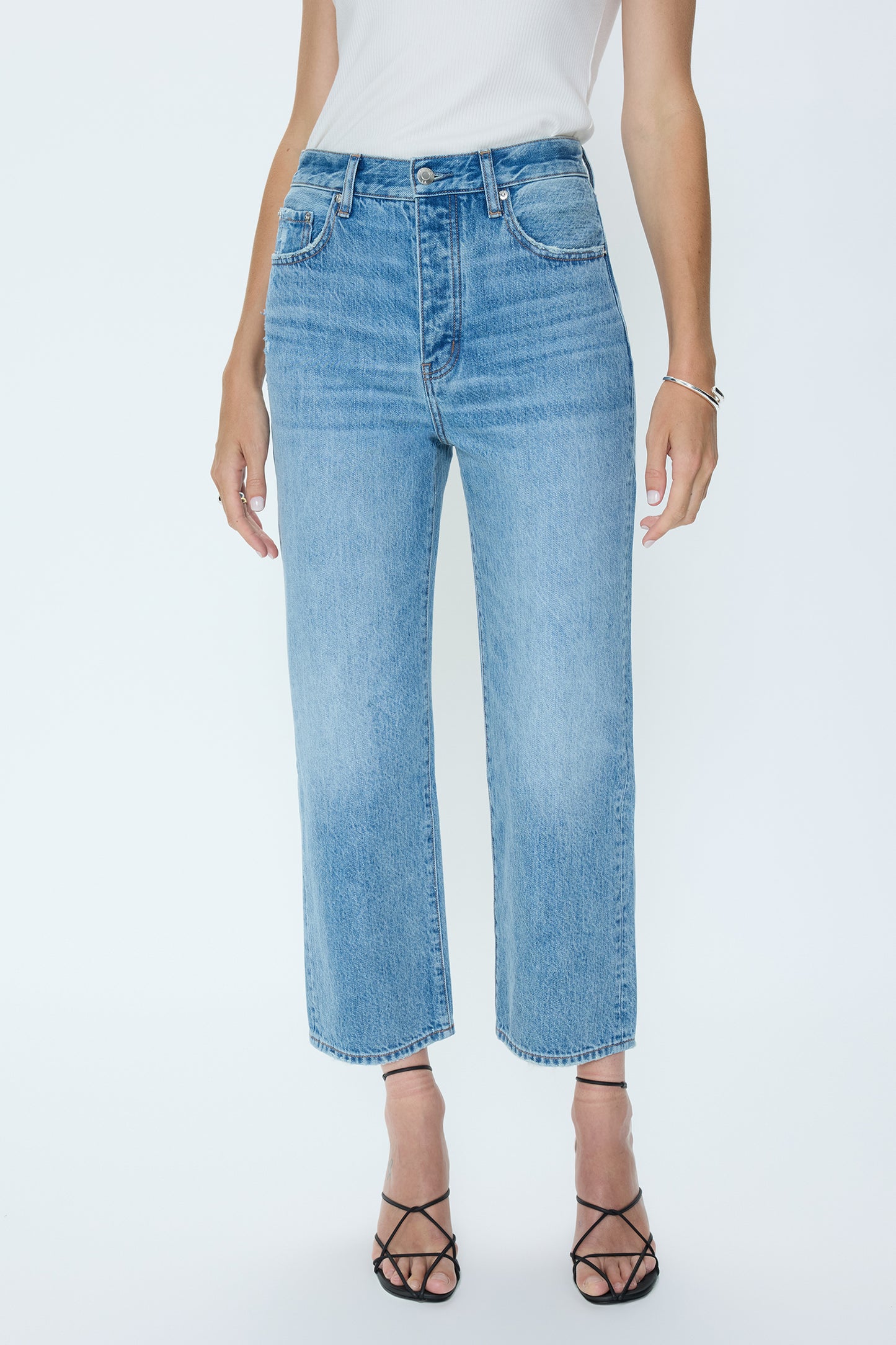 Pistola Cassie Crop Super High Rise Straight - Care Free high rise straight jeans
