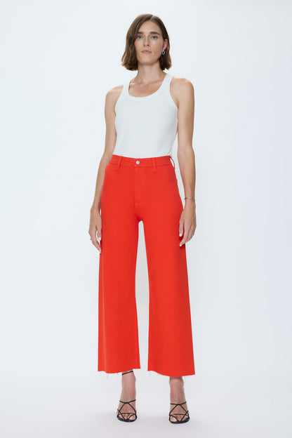 Penny Crop High Rise Wide Leg Jean - Chili