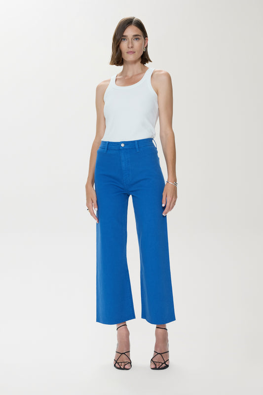 Penny Crop High Rise Wide Leg Jean - Ciel