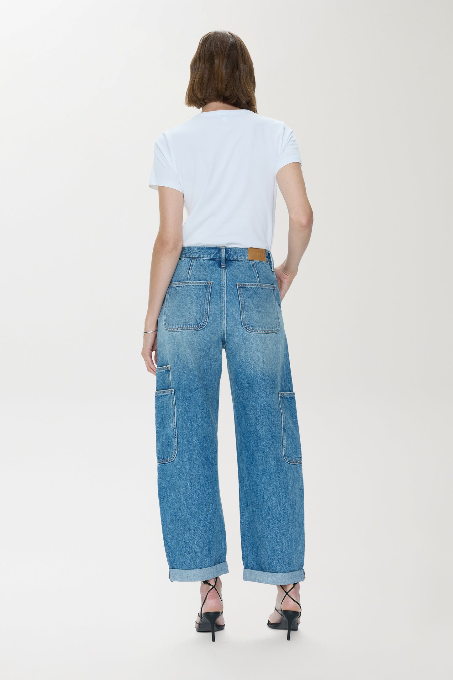 Pistola Sonny High Rise Barrel Jean - Coastal Fade high rise barrel faded wash jeans