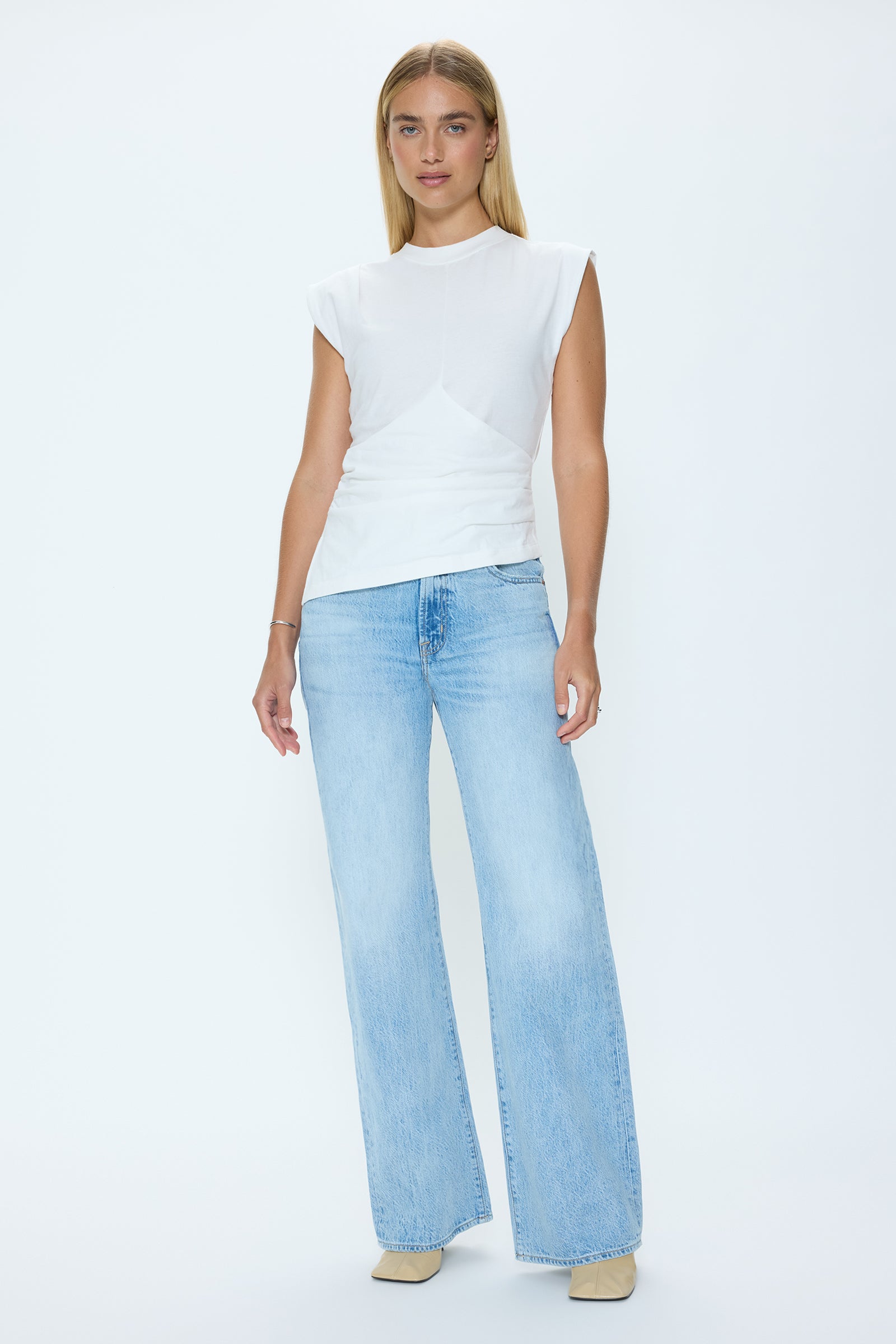 Nya Draped Tee - Le Blanc – Pistola Denim