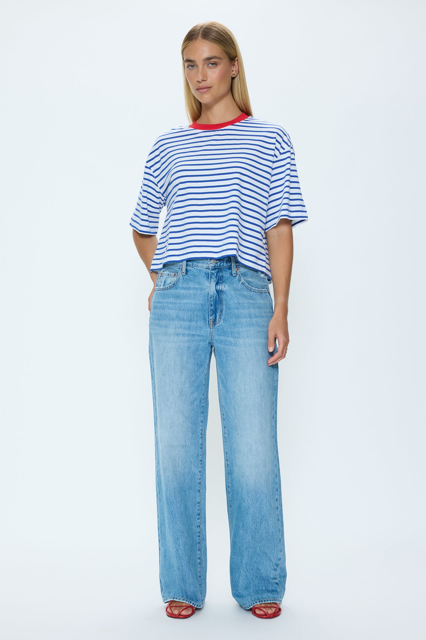 Mae Cropped Tee - Maritime Red