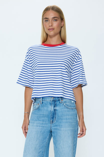 Mae Cropped Tee - Maritime Red