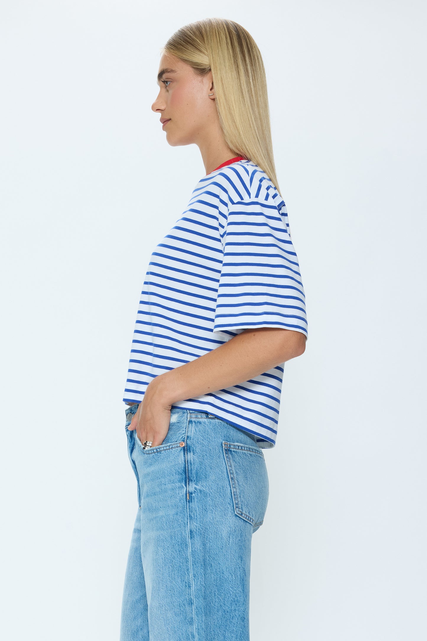 Mae Cropped Tee - Maritime Red