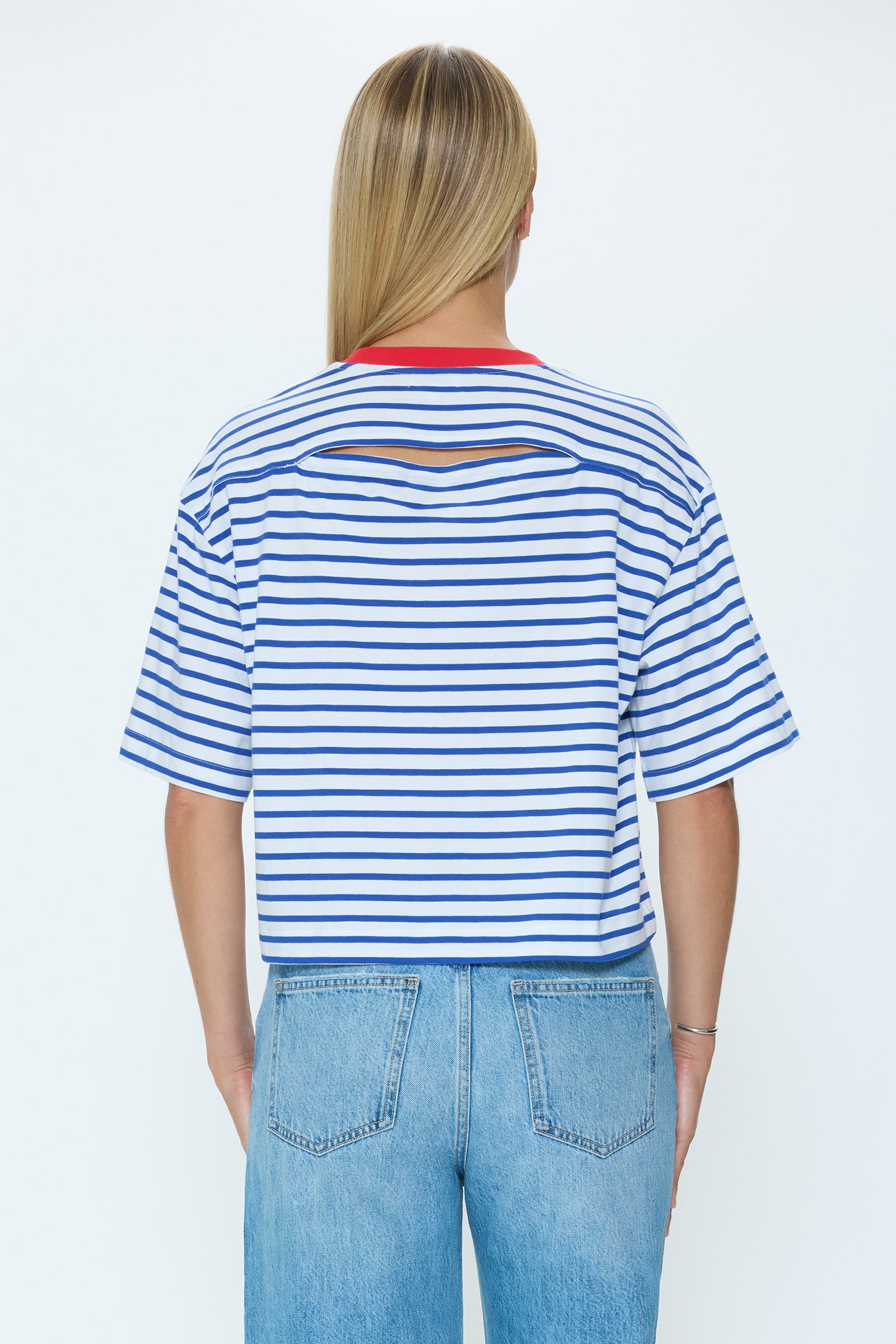 Mae Cropped Tee - Maritime Red – Pistola Denim