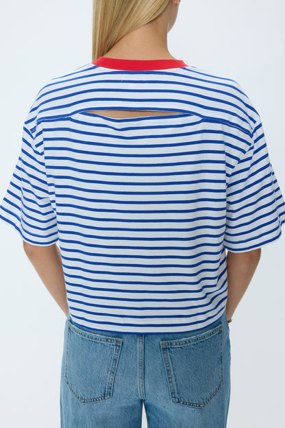 Mae Cropped Tee - Maritime Red