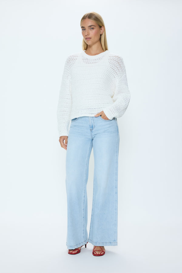 Katya Relaxed Crew Neck Sweater - Le Blanc