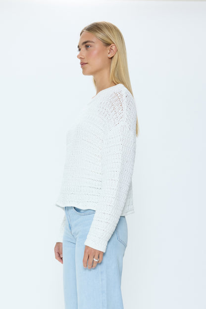 Katya Relaxed Crew Neck Sweater - Le Blanc