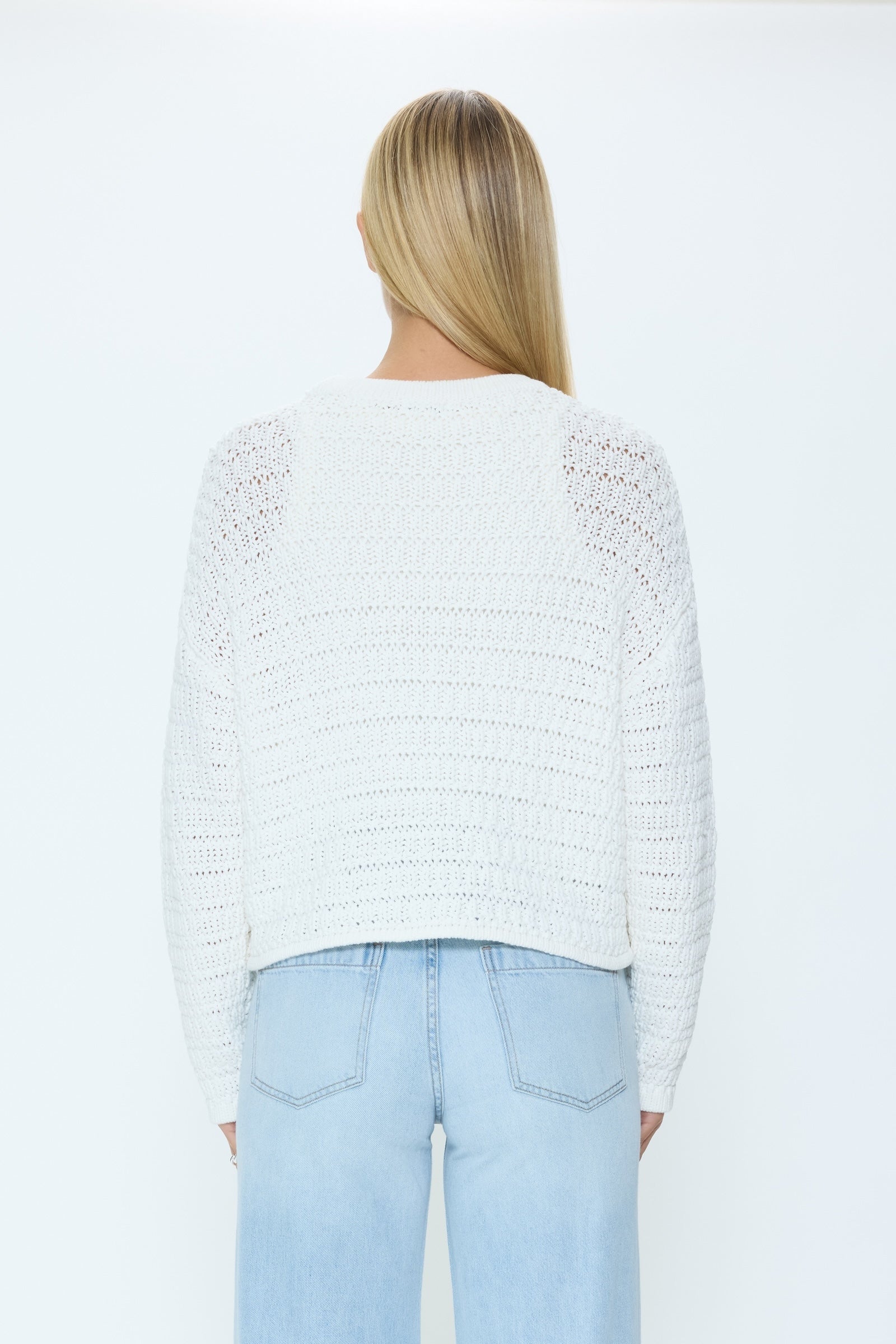 Katya Relaxed Crew Neck Sweater - Le Blanc – Pistola Denim