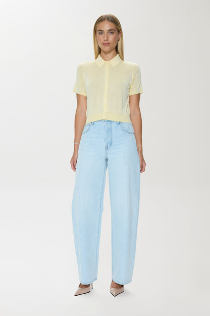 Pistola Lucca Short Sleeve Polo Sweater - Pale Yellow shorts