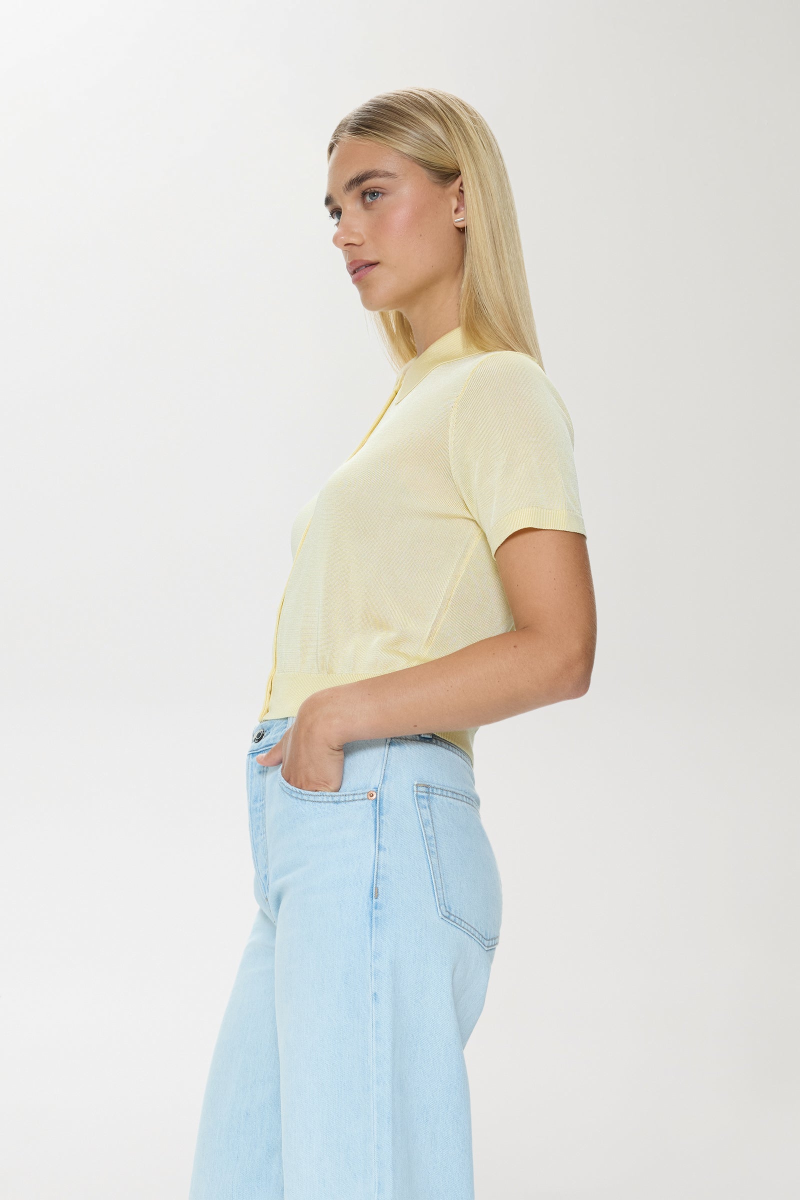 Pistola Lucca Short Sleeve Polo Sweater - Pale Yellow shorts