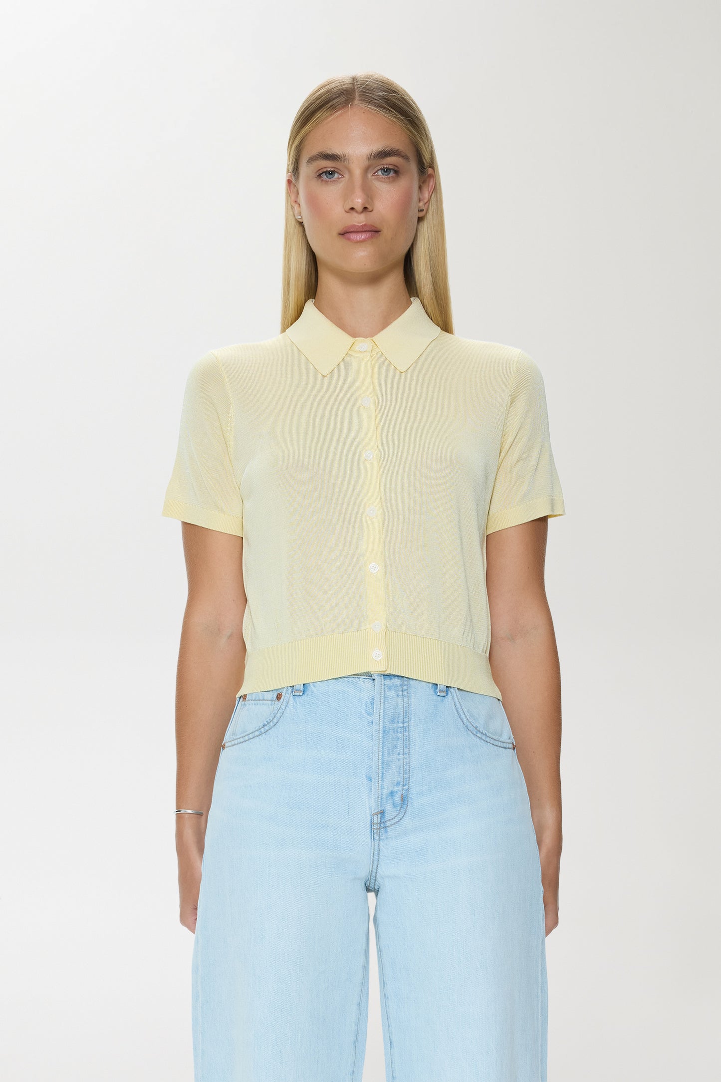 Pistola Lucca Short Sleeve Polo Sweater - Pale Yellow shorts