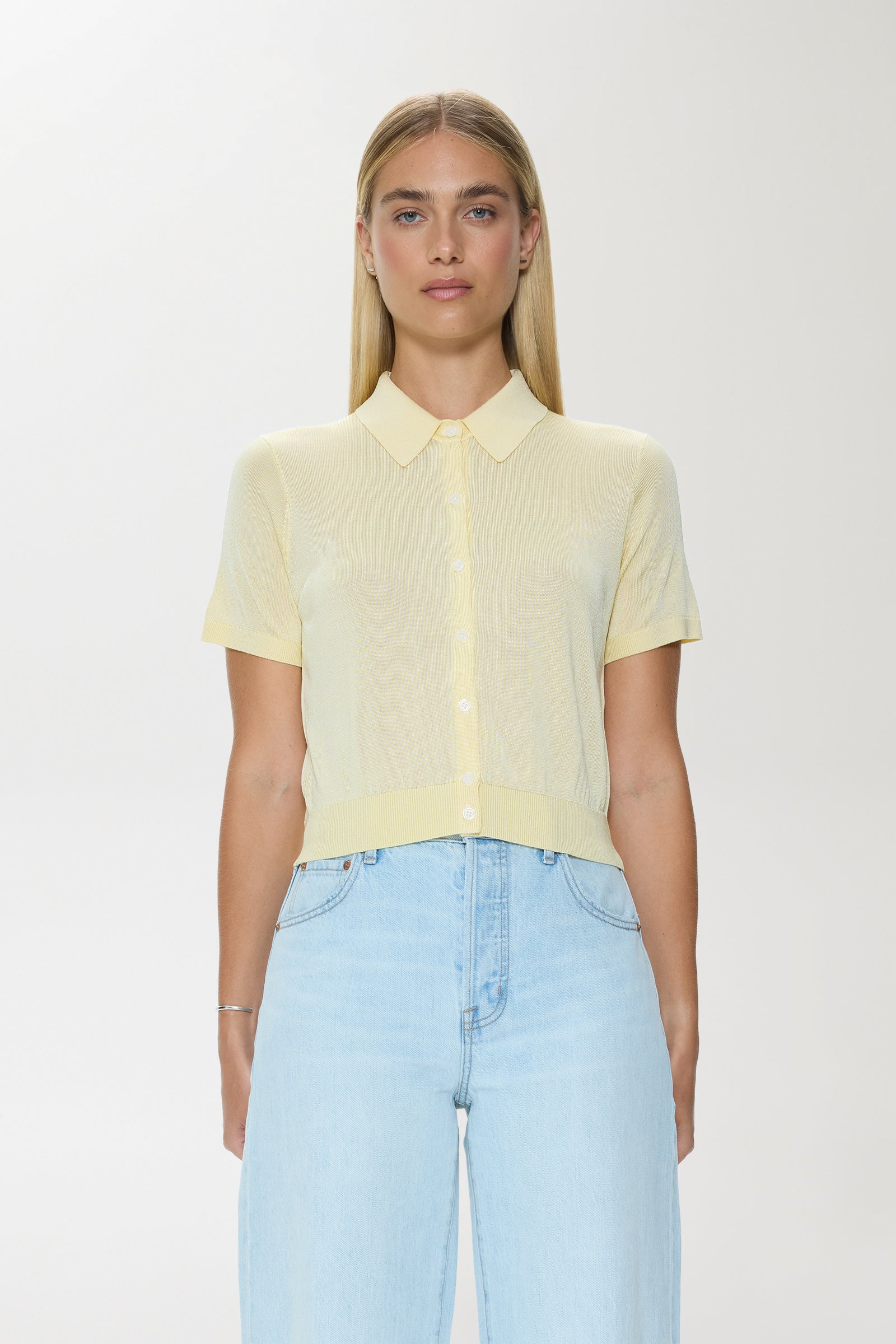 Pistola Lucca Short Sleeve Polo Sweater - Pale Yellow shorts