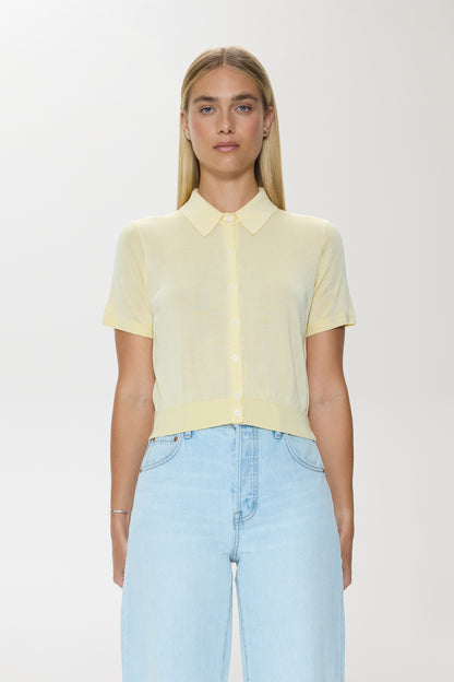 Pistola Lucca Short Sleeve Polo Sweater - Pale Yellow shorts