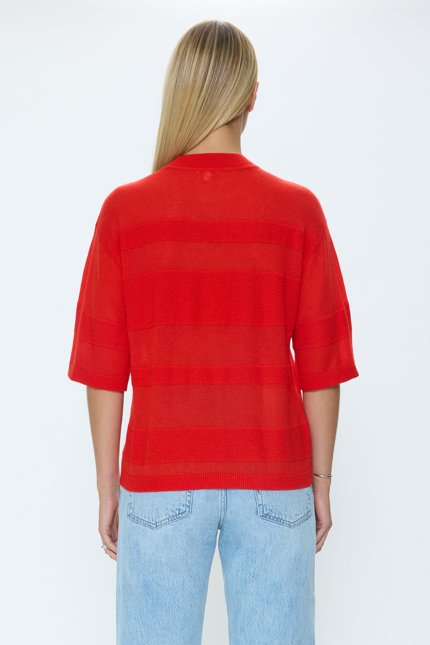 Tara Featherweight Sweater Tee - Maraschino