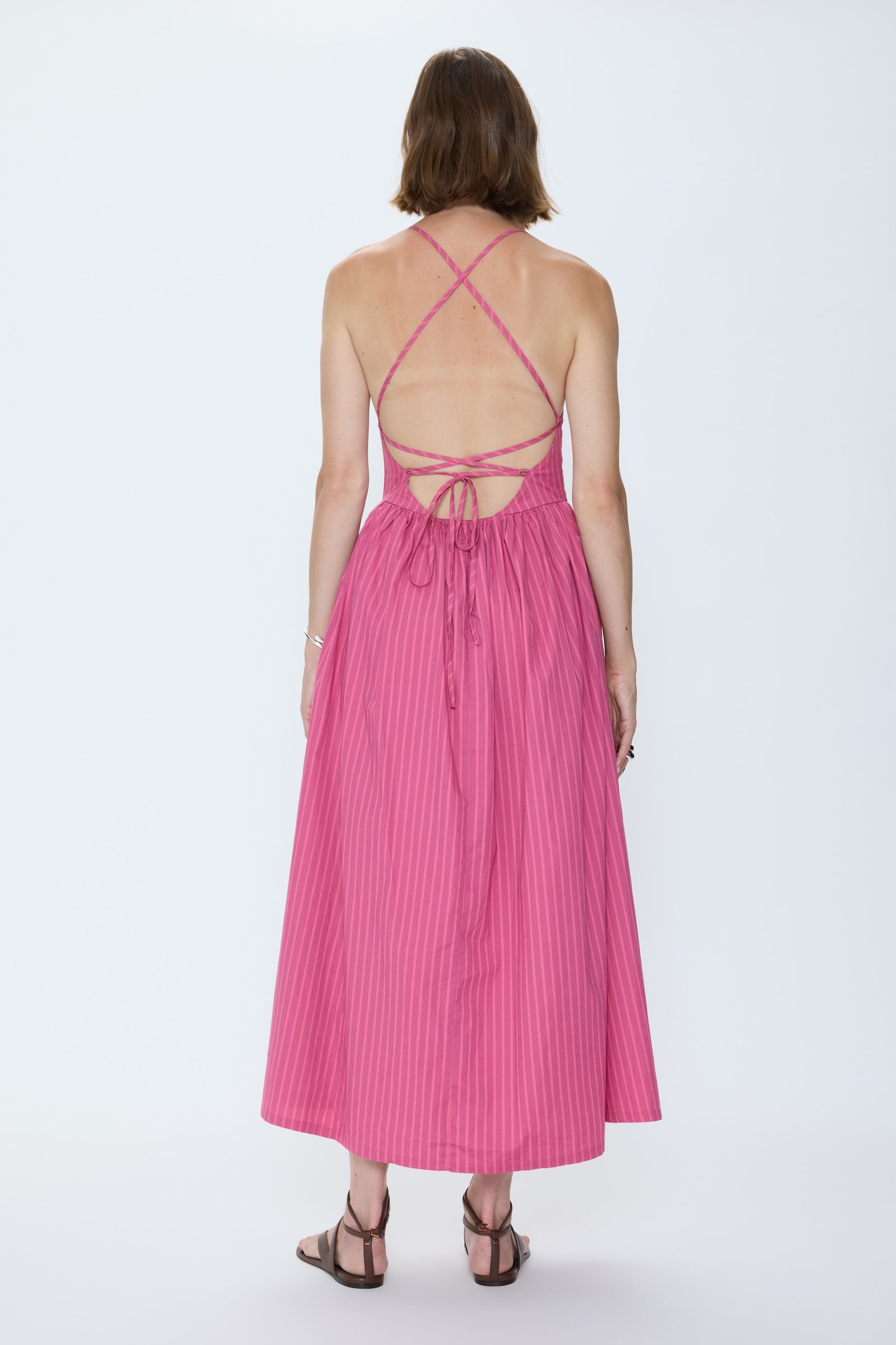 Pistola Sadee Open Back Dress - Magenta Stripe P00070110-CP-MAGST / Magenta Stripe / XL Pistola Sadee Open Back Dress - Magenta Stripe P00070110-CP-MAGST / Magenta Stripe / XL