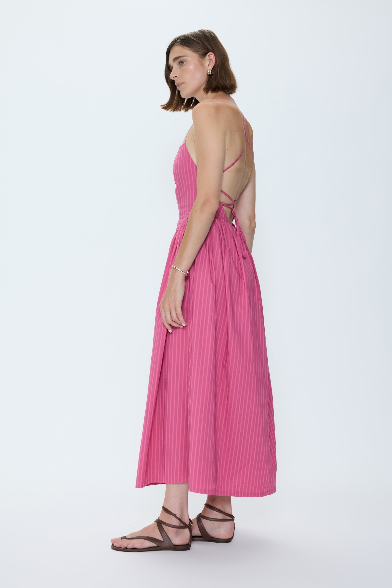 Sadee Open Back Dress - Magenta Stripe – Pistola Denim
