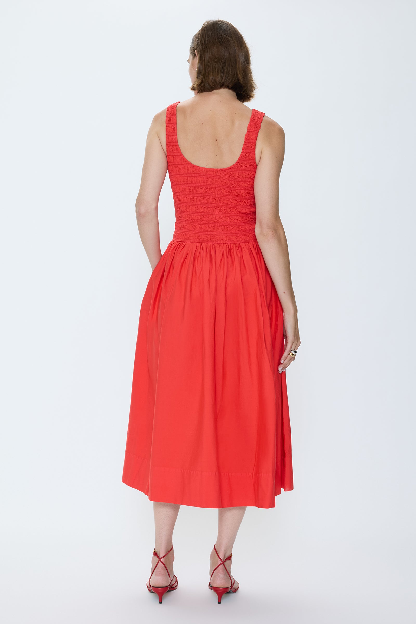 Alessia Smocked Drop Waist Dress - Maraschino Pistola Denim Alessia Smocked Drop Waist Dress - Maraschino Pistola Denim
