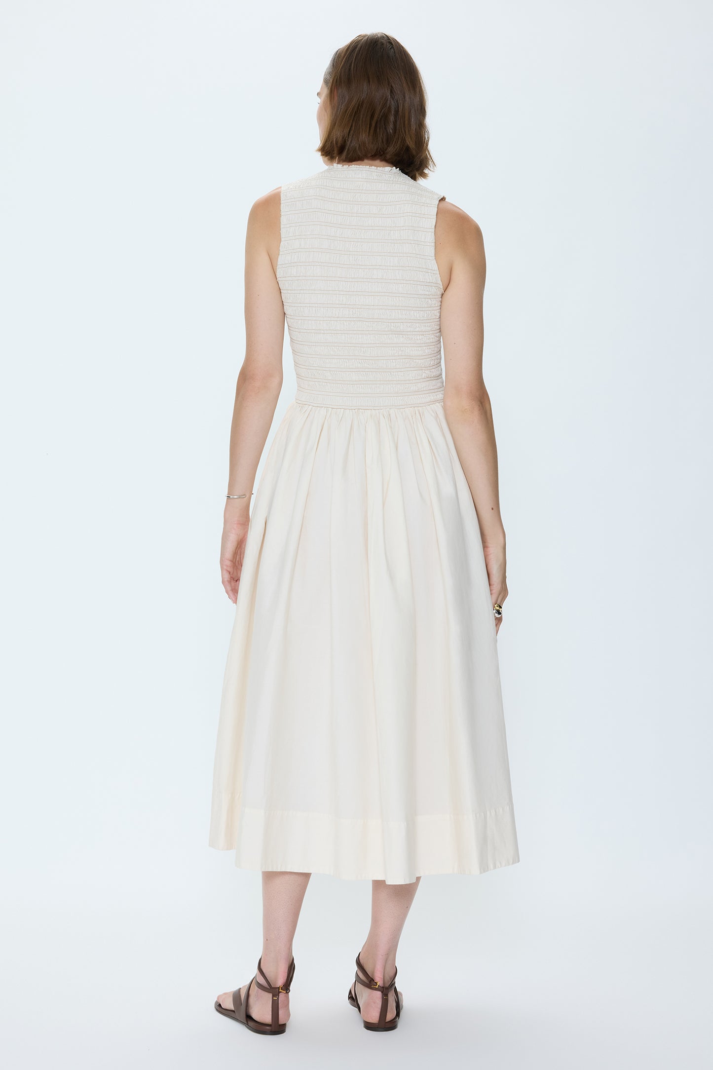 Pistola Gladys Smocked Bodice Dress - Oyster Shell dress