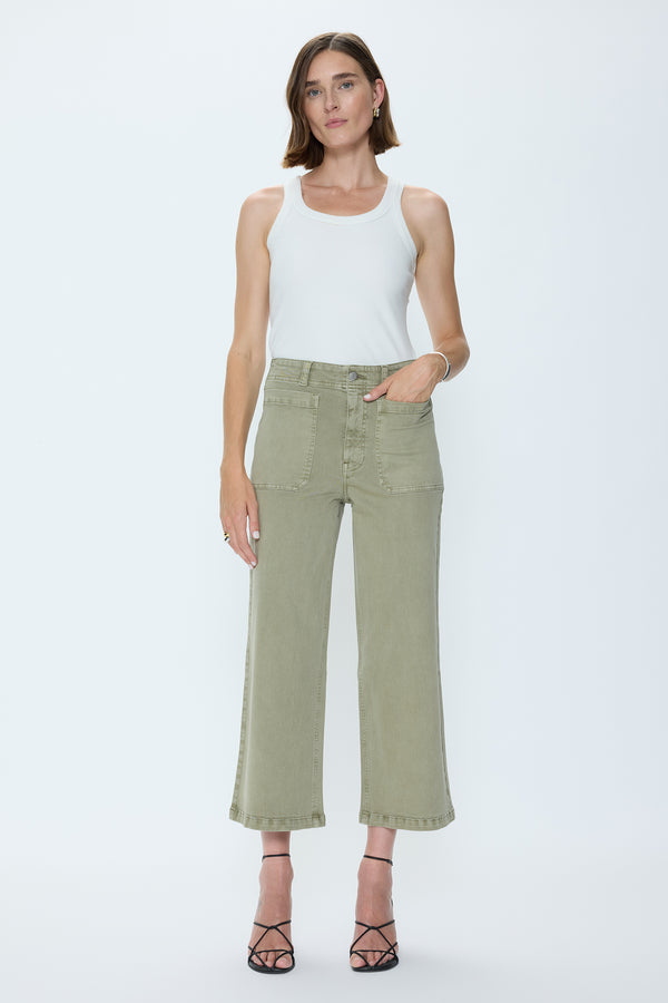 Zooey Patch Pocket Utility Pant - Slate Green