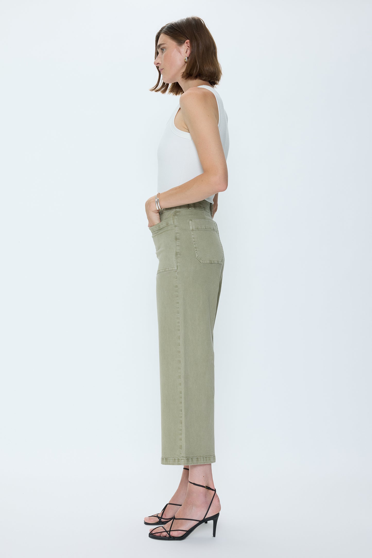 Zooey Patch Pocket Utility Pant - Slate Green