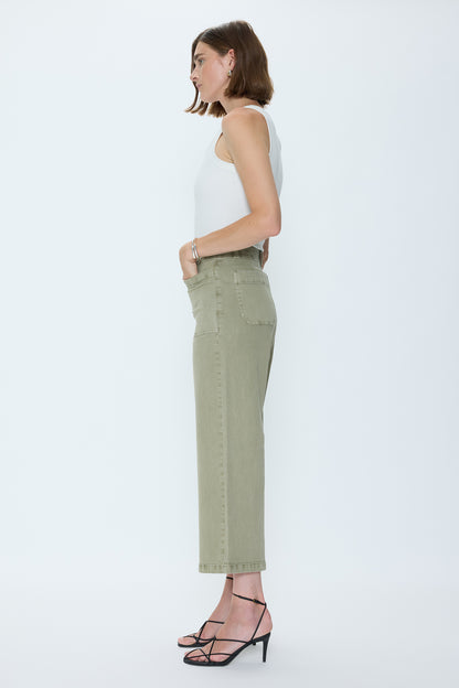 Zooey Patch Pocket Utility Pant - Slate Green