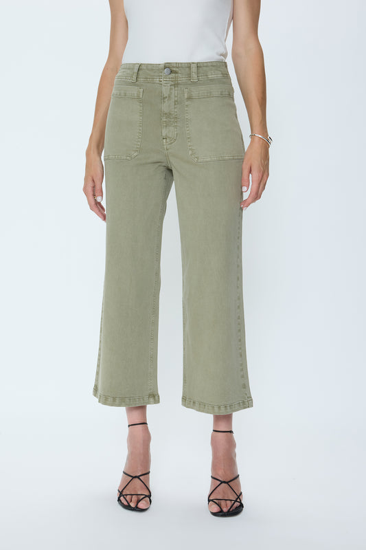 Zooey Patch Pocket Utility Pant - Slate Green
