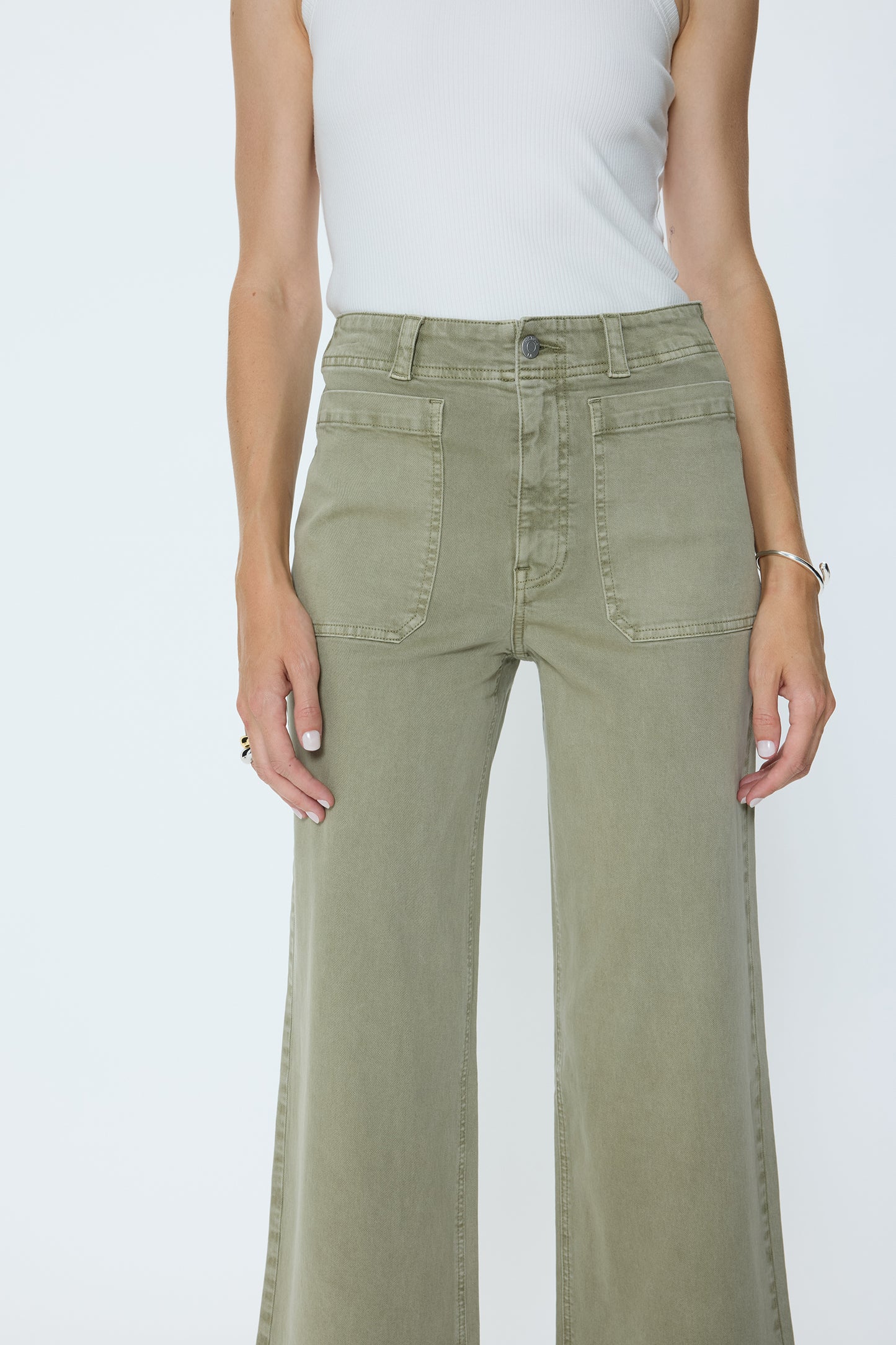 Zooey Patch Pocket Utility Pant - Slate Green