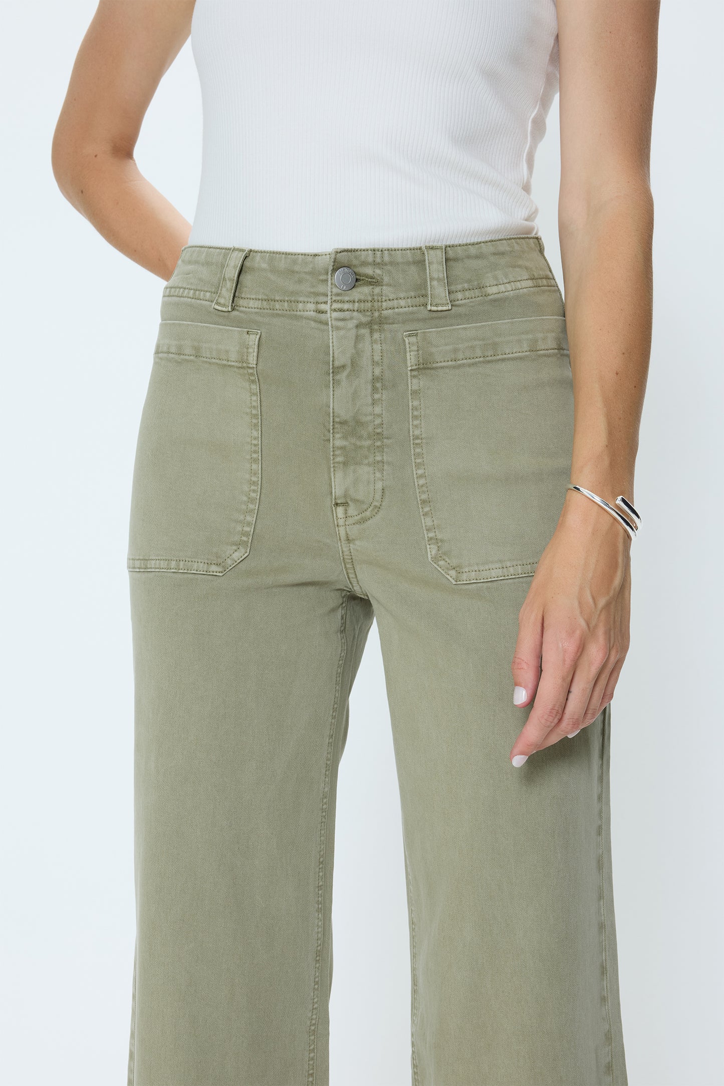 Zooey Patch Pocket Utility Pant - Slate Green