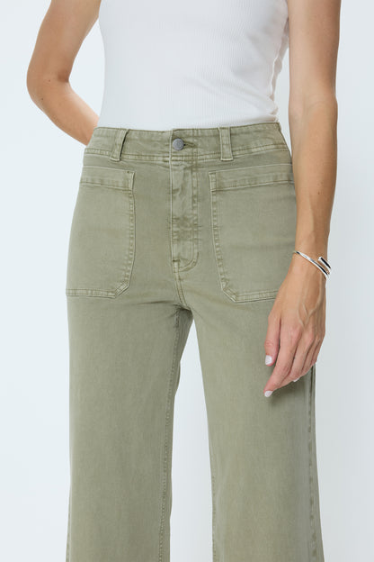 Zooey Patch Pocket Utility Pant - Slate Green