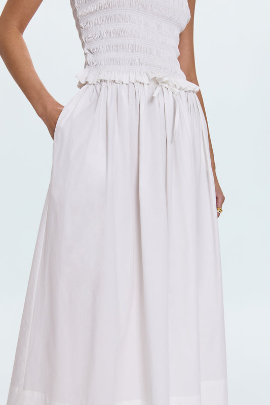 Noelle Poplin Maxi Skirt - Le Blanc
