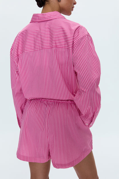 Amelie Romper - Pink Carnation Stripe
