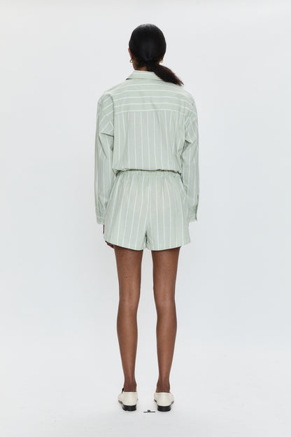 Amelie Romper- Pistachio Stripe