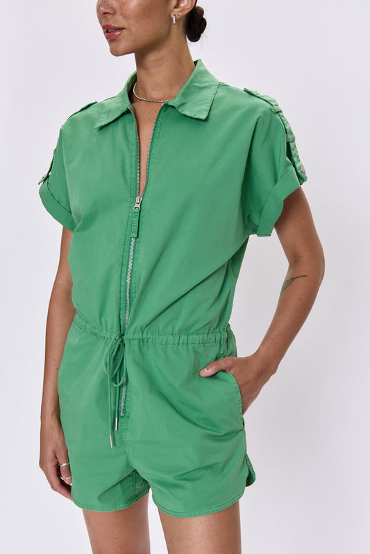Meg Zip Front Romper - Avocado
