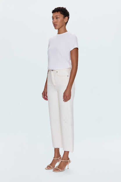 Cassie Crop Super High Rise Straight Jean - Ecru Vintage